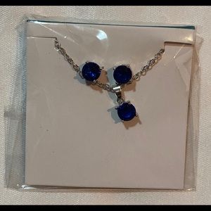 EFFY royal blue earrings and necklace set